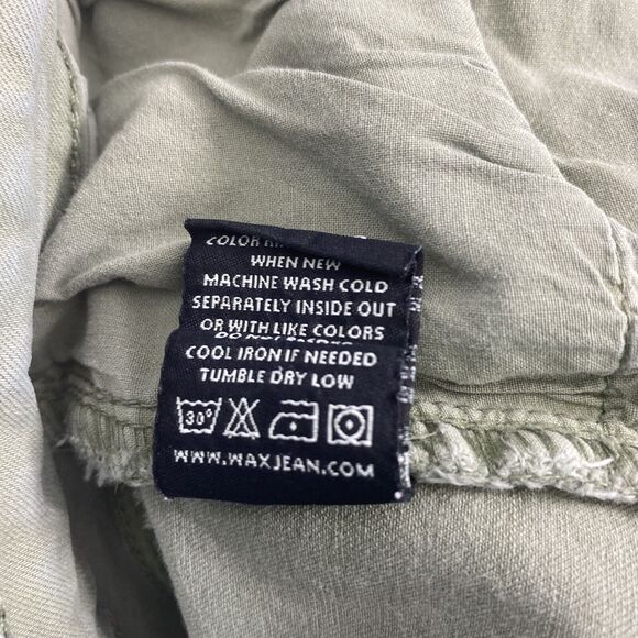 Wax Jean Shorts Womens‎ 3XL Distress Destroyed Roll Up Jorts Military Green - Picture 8 of 10